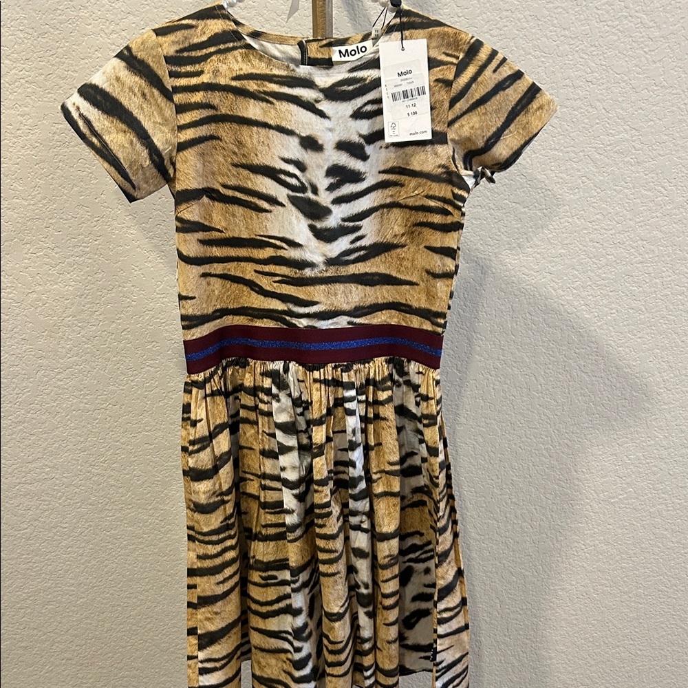 Molo Kids Striped Tiger Dress 8-9